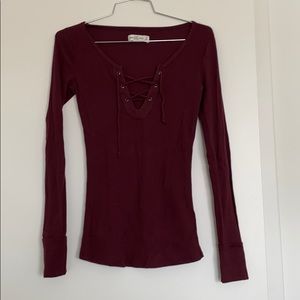 NWOT! Front Lace Up Long Sleeve